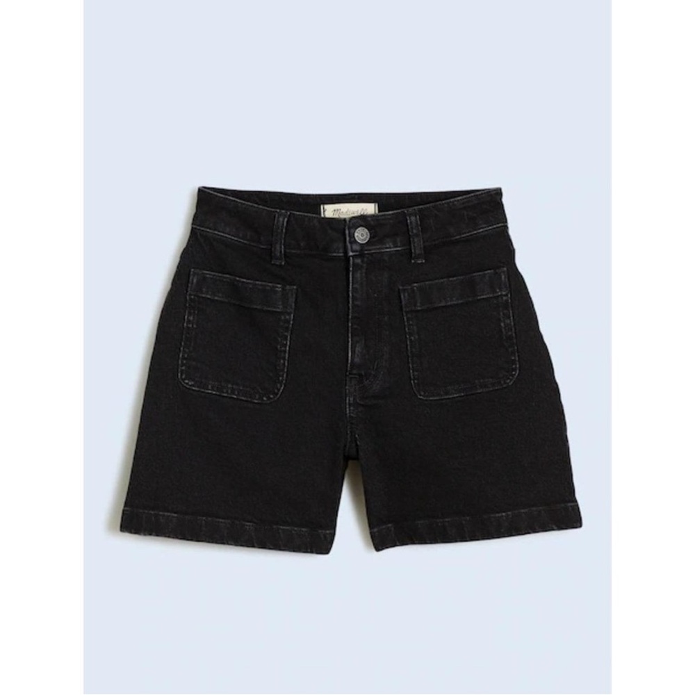Curvy High-Rise Black Denim Emmy Shorts